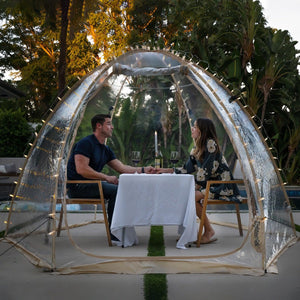 Eighteentek portable bubble tent for romantic candlelight dinner
