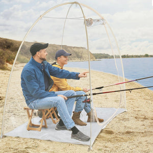Fishing with friends from the comfort of the TopGold 2-4 Person weatherproof pod