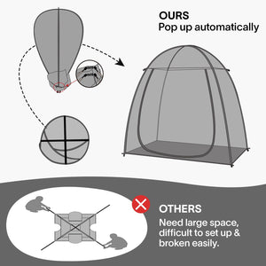 EighteenTek 7'x4' Pop Up Bubble Tent pops up automatically