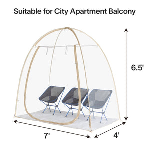 EighteenTek 7'x4' Pop Up Bubble Tent size