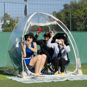 Snap photos and cheer for the game in TopGold 4 Person Pop Up weatherproof pod